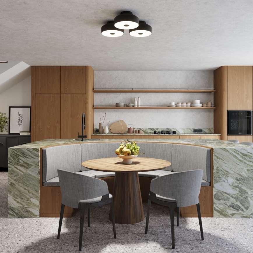 Plafonnier OMIQ 4x E27, 15 W, 230 V, Ø 30 cm, noir