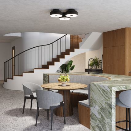 Plafonnier OMIQ 4x E27, 15 W, 230 V, Ø 30 cm, noir