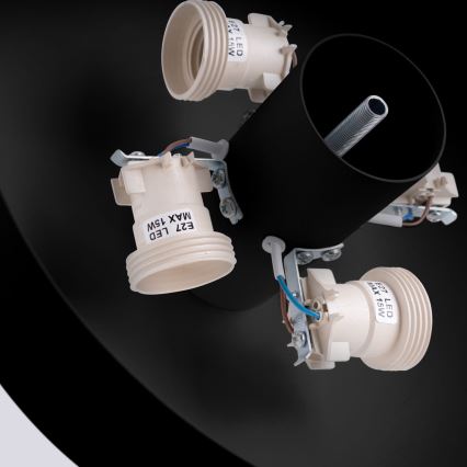 Plafonnier OMIQ 4x E27, 15 W, 230 V, Ø 30 cm, noir