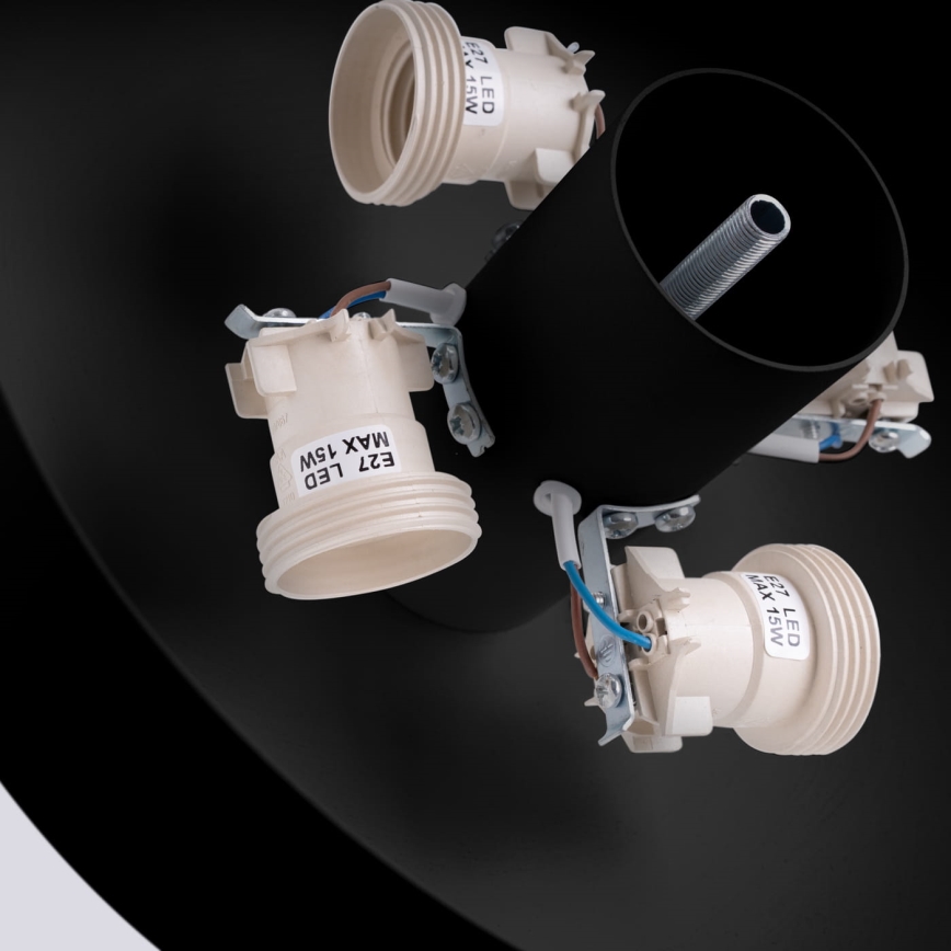 Plafonnier OMIQ 4x E27, 15 W, 230 V, Ø 30 cm, noir