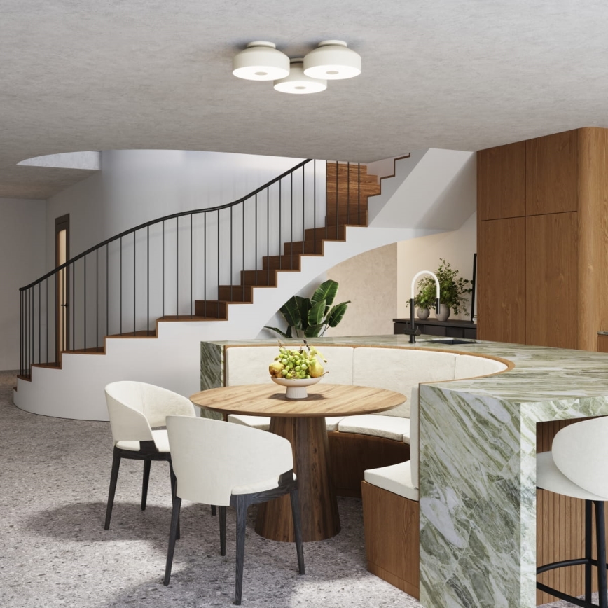 Plafonnier OMIQ 4xE27/15W/230V Ø 30 cm crème