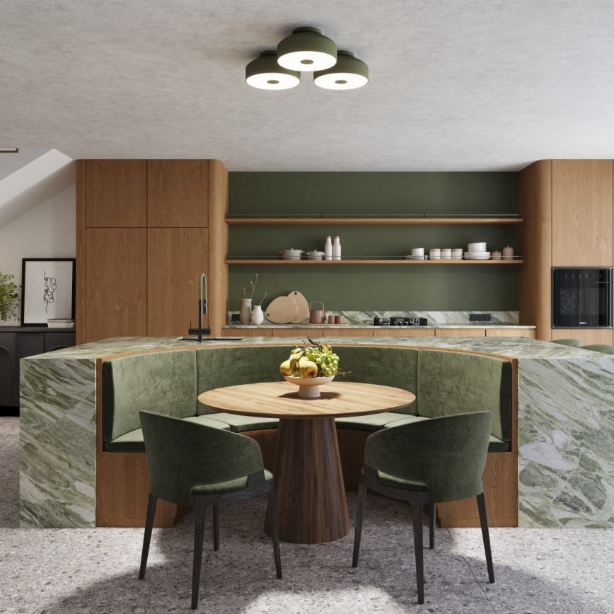 Plafonnier OMIQ 4xE27/15W/230V Ø 30 cm vert