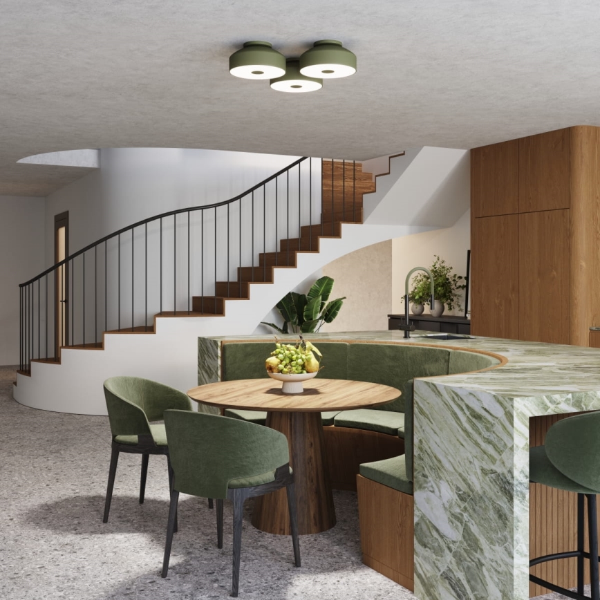 Plafonnier OMIQ 4xE27/15W/230V Ø 30 cm vert