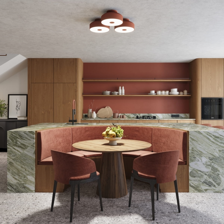 Plafonnier OMIQ 4xE27/15W/230V diam. 30 cm rouge