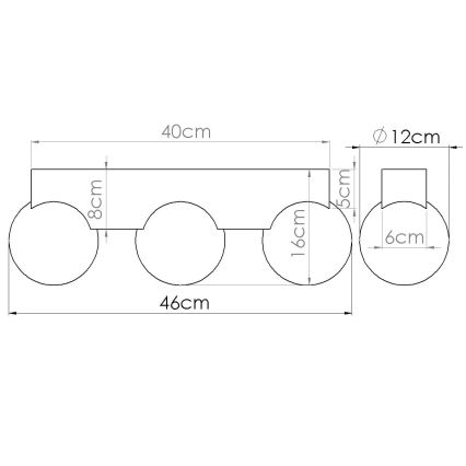 Plafonnier BULBO 3xG9/8W/230V hêtre/blanc