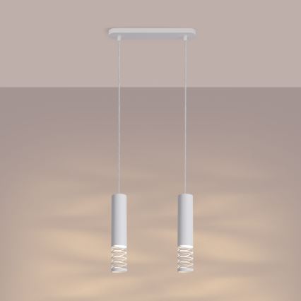 Suspension filaire LAMI 2xGU10/10W/230V blanc