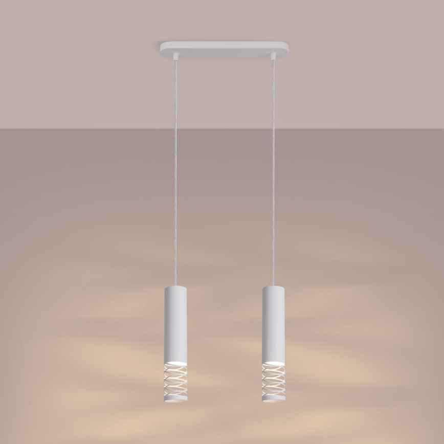 Suspension filaire LAMI 2xGU10/10W/230V blanc