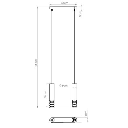 Suspension filaire LAMI 2xGU10/10W/230V blanc