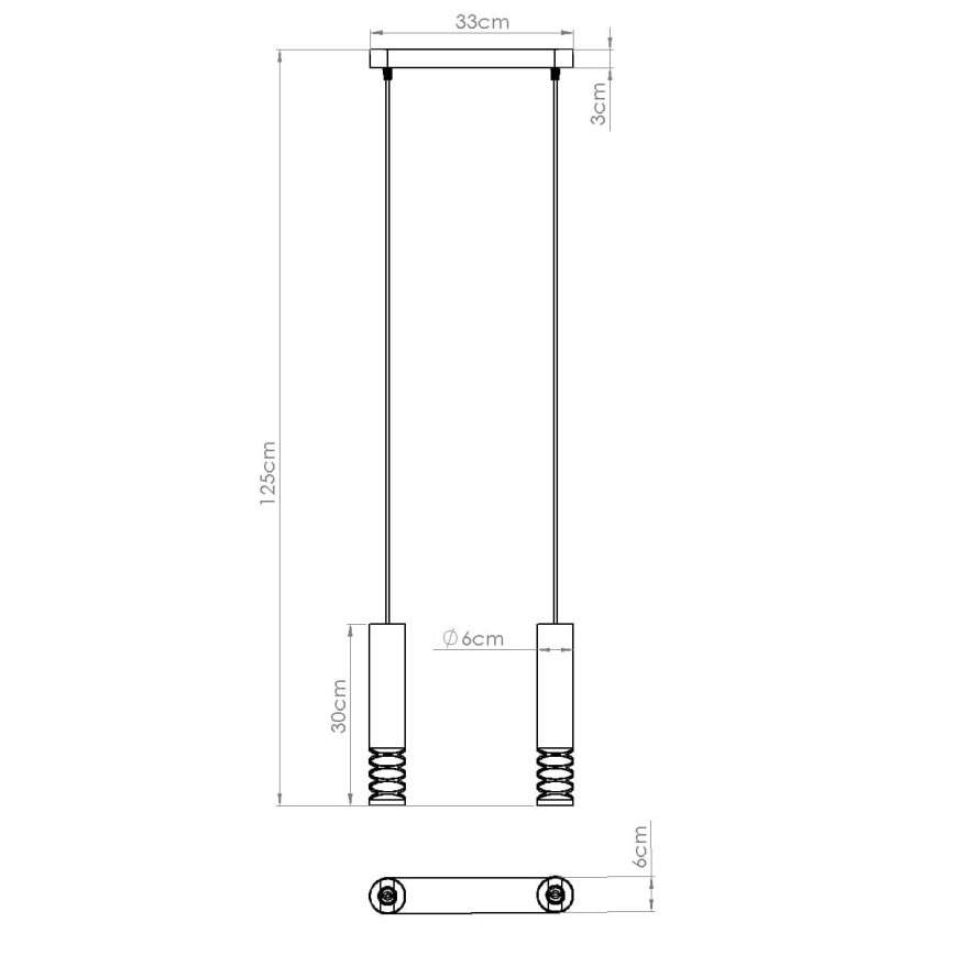 Suspension filaire LAMI 2xGU10/10W/230V blanc