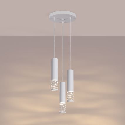 Suspension filaire LAMI 3xGU10/10W/230V blanc