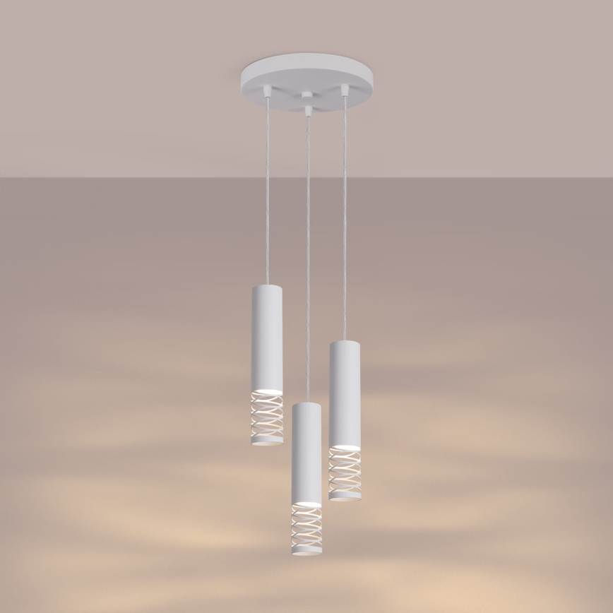 Suspension filaire LAMI 3xGU10/10W/230V blanc