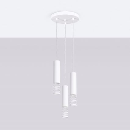 Suspension filaire LAMI 3xGU10/10W/230V blanc