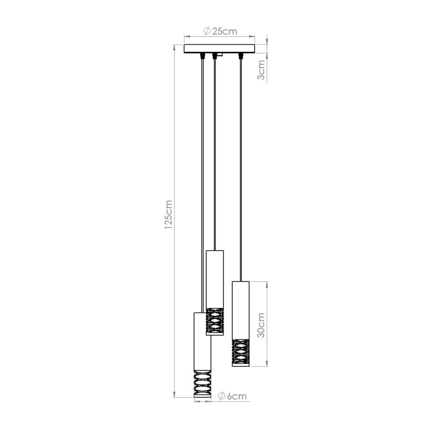 Suspension filaire LAMI 3xGU10/10W/230V blanc