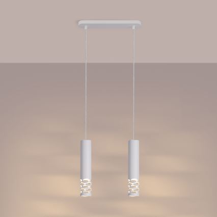 Suspension filaire LIRO 2xGU10/10W/230V blanc