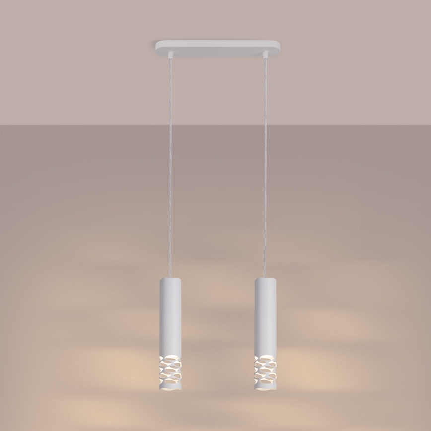 Suspension filaire LIRO 2xGU10/10W/230V blanc