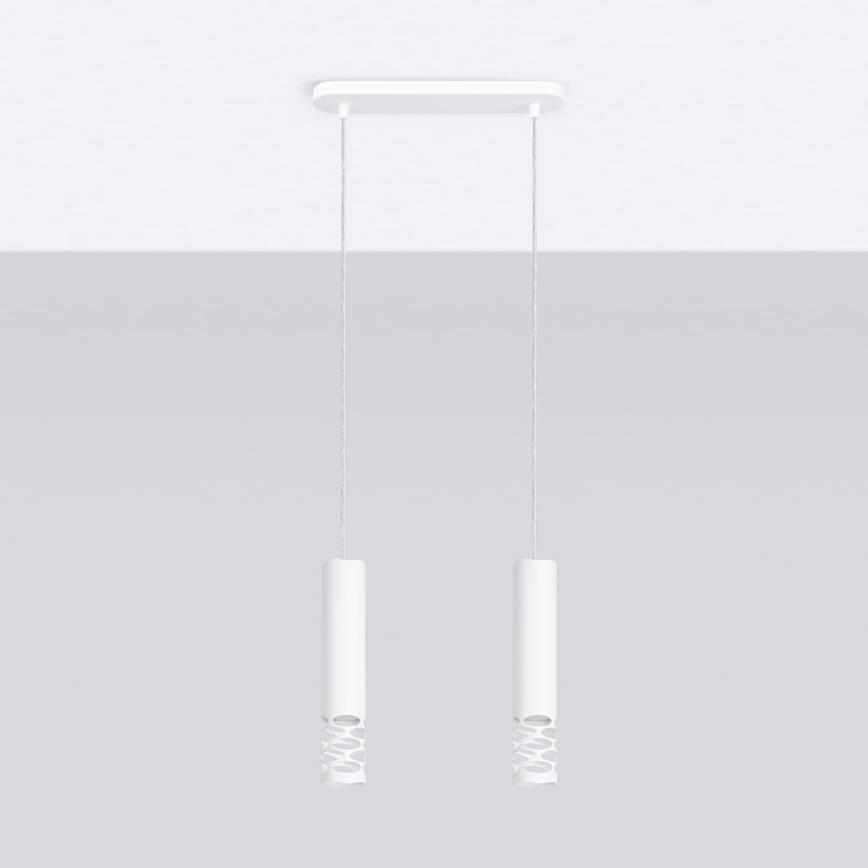Suspension filaire LIRO 2xGU10/10W/230V blanc