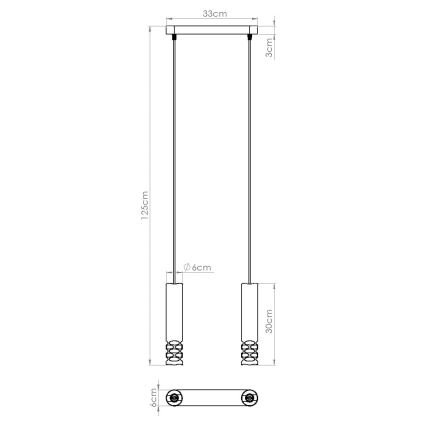 Suspension filaire LIRO 2xGU10/10W/230V blanc