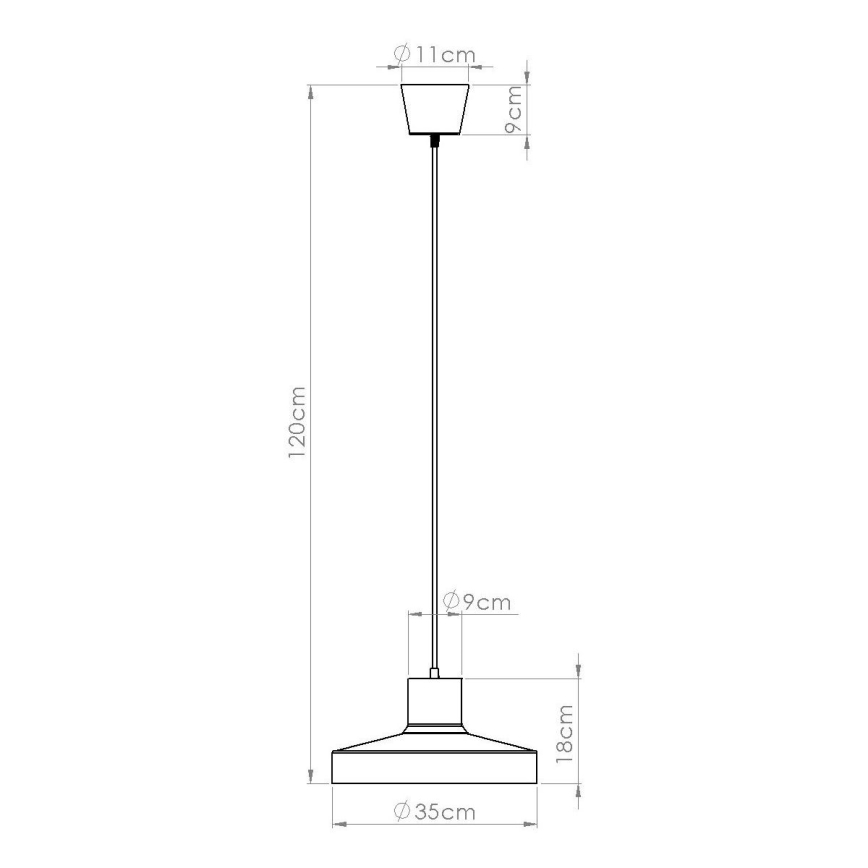 Suspension filaire BILO 1xE27/15W/230V d. 35 cm noir
