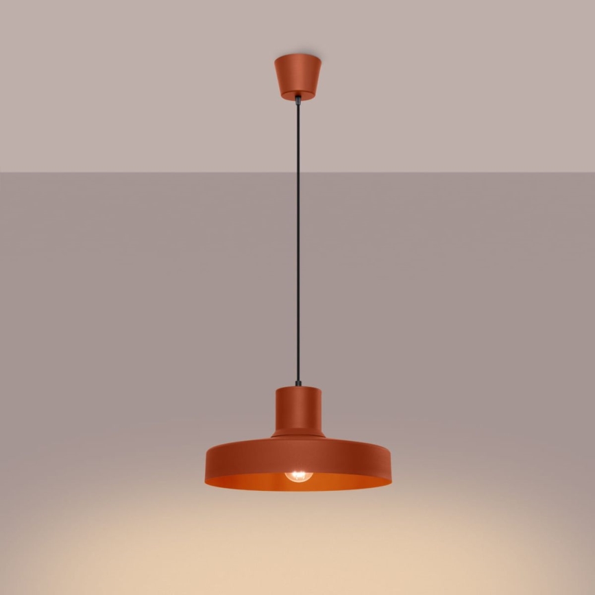 Suspension filaire BILO 1xE27/15W/230V d. 35 cm orange