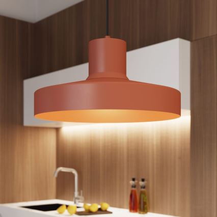 Suspension filaire BILO 1xE27/15W/230V d. 35 cm orange