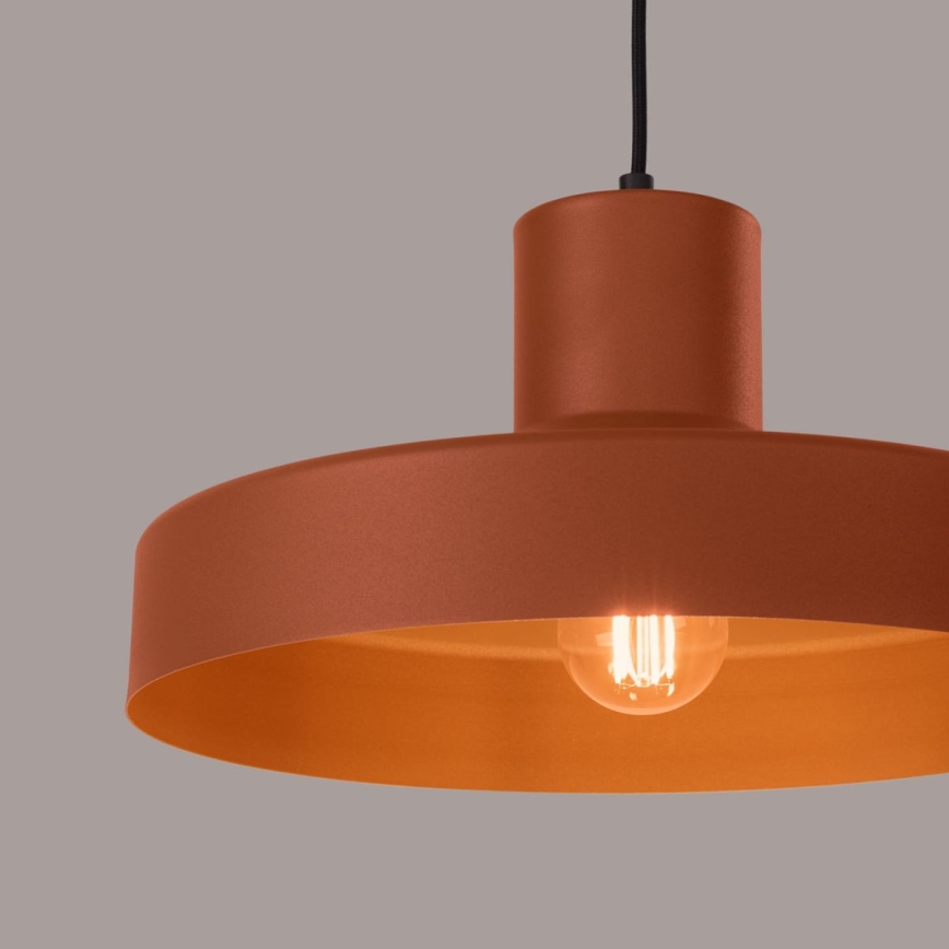 Suspension filaire BILO 1xE27/15W/230V d. 35 cm orange