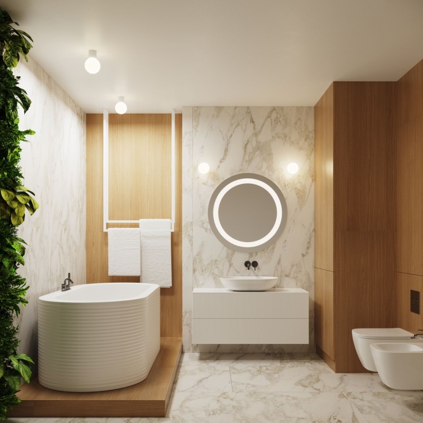 Plafonnier de salle de bain HALO 1xG9/8W/230V d. 12 cm IP44 blanc