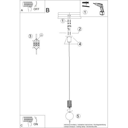 Suspension filaire HALO 1xG9/8W/230V d. 12 cm blanc