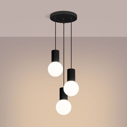 Suspension filaire HALO 3xG9/8W/230V d. 25 cm noir