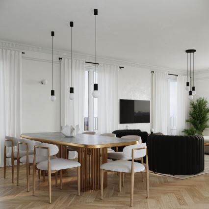 Suspension filaire HALO 3xG9/8W/230V d. 25 cm noir