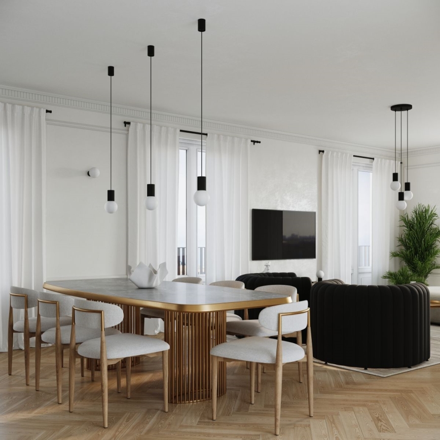 Suspension filaire HALO 3xG9/8W/230V d. 25 cm noir