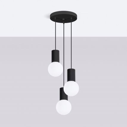 Suspension filaire HALO 3xG9/8W/230V d. 25 cm noir