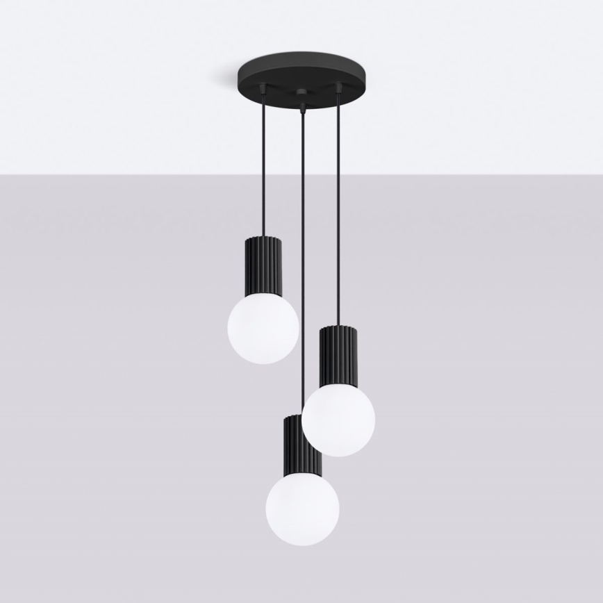 Suspension filaire HALO 3xG9/8W/230V d. 25 cm noir