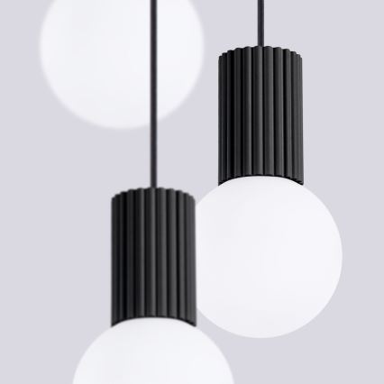 Suspension filaire HALO 3xG9/8W/230V d. 25 cm noir