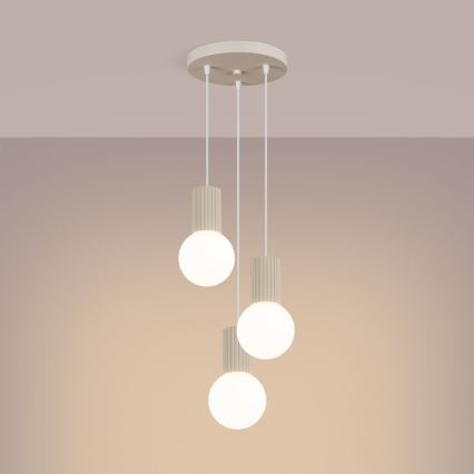 Suspension filaire HALO 3xG9/8W/230V d. 25 cm crème