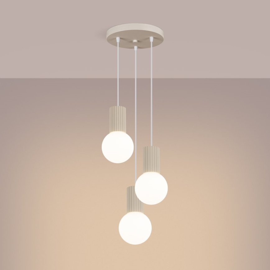 Suspension filaire HALO 3xG9/8W/230V d. 25 cm crème