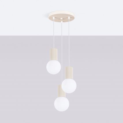 Suspension filaire HALO 3xG9/8W/230V d. 25 cm crème
