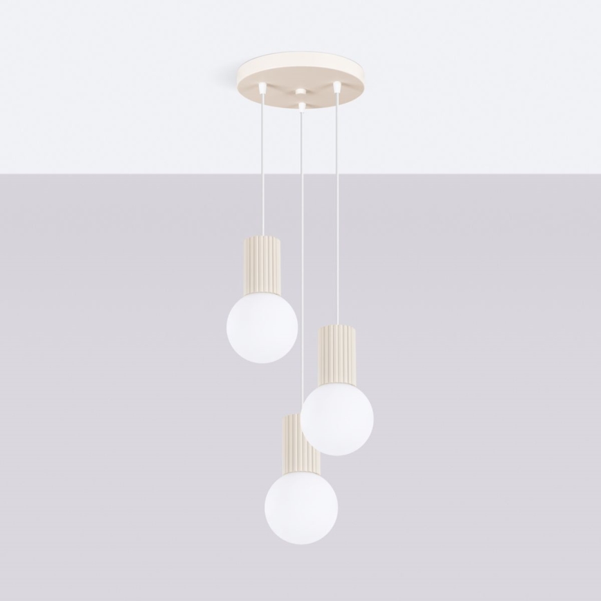 Suspension filaire HALO 3xG9/8W/230V d. 25 cm crème