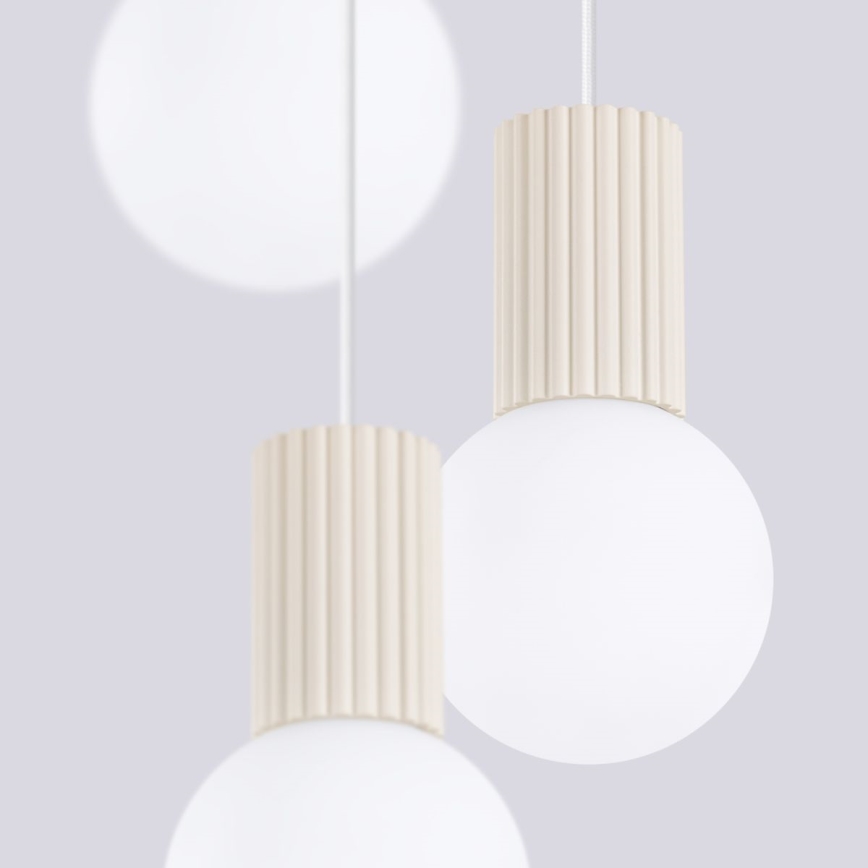 Suspension filaire HALO 3xG9/8W/230V d. 25 cm crème