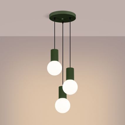 Suspension filaire HALO 3xG9/8W/230V d. 25 cm vert