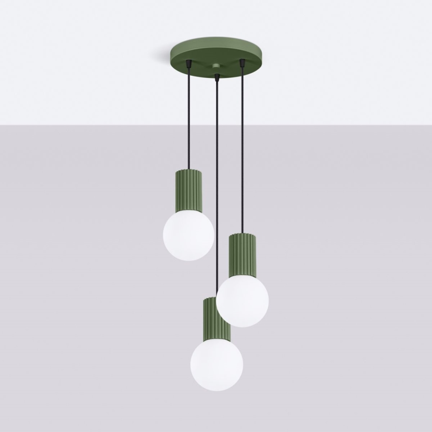 Suspension filaire HALO 3xG9/8W/230V d. 25 cm vert