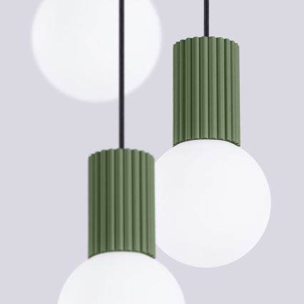 Suspension filaire HALO 3xG9/8W/230V d. 25 cm vert