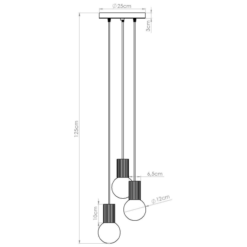 Suspension filaire HALO 3xG9/8W/230V d. 25 cm vert