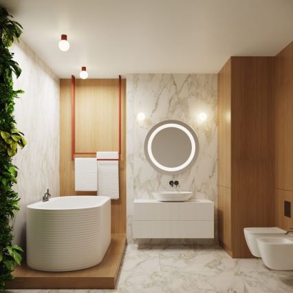 Plafonnier de salle de bain HALO 1xG9/8W/230V d. 12 cm IP44 orange