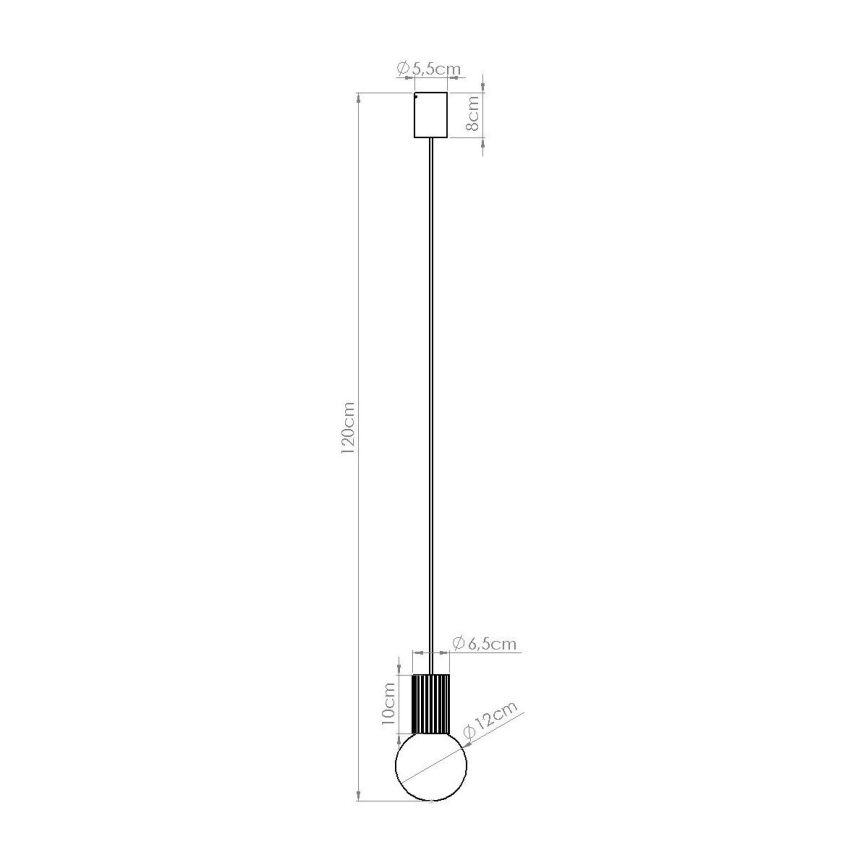 Suspension filaire HALO 1xG9/8W/230V d. 12 cm orange