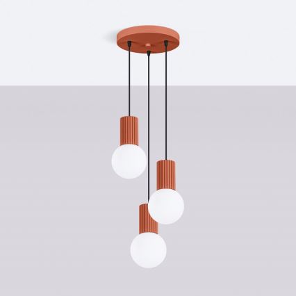 Suspension filaire HALO 3xG9/8W/230V d. 25 cm orange