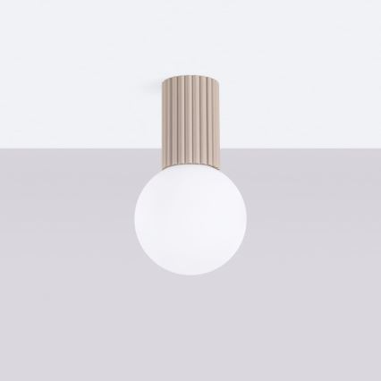 Plafonnier de salle de bain HALO 1xG9/8W/230V d. 12 cm IP44 beige