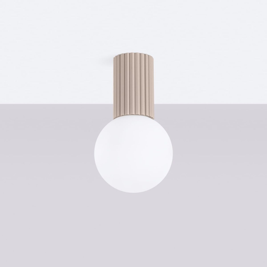 Plafonnier de salle de bain HALO 1xG9/8W/230V d. 12 cm IP44 beige