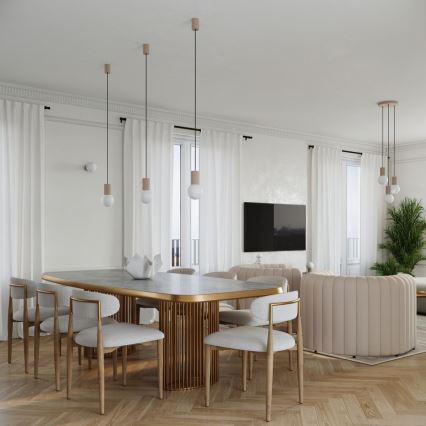 Suspension filaire HALO 3xG9/8W/230V d. 25 cm beige