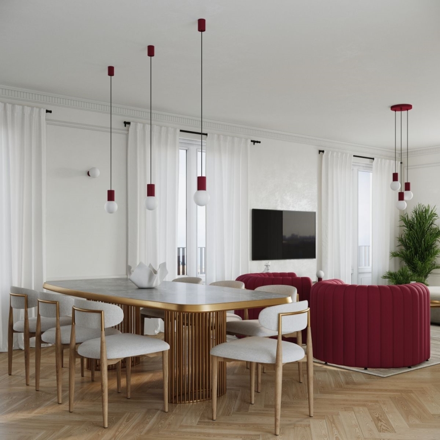 Suspension filaire HALO 3xG9/8W/230V d. 25 cm rouge