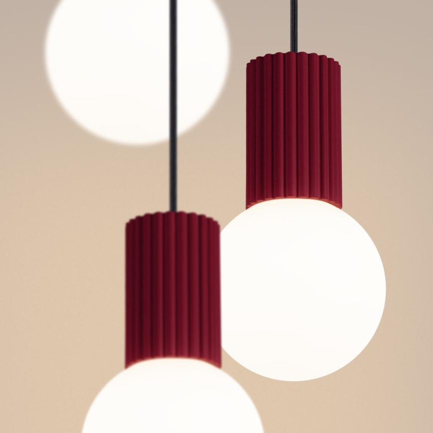 Suspension filaire HALO 3xG9/8W/230V d. 25 cm rouge